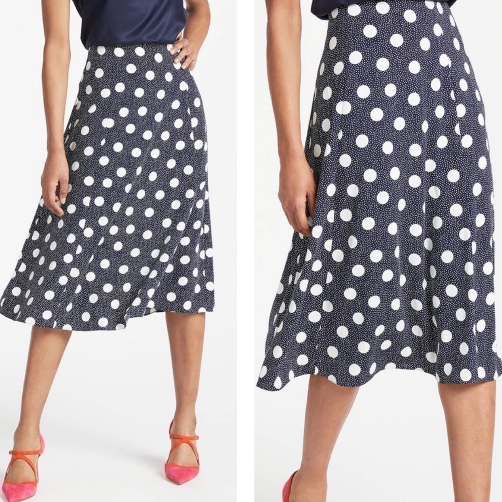 Boden Navy Spot On Spot Skirt 8 - Picture 2 of 9